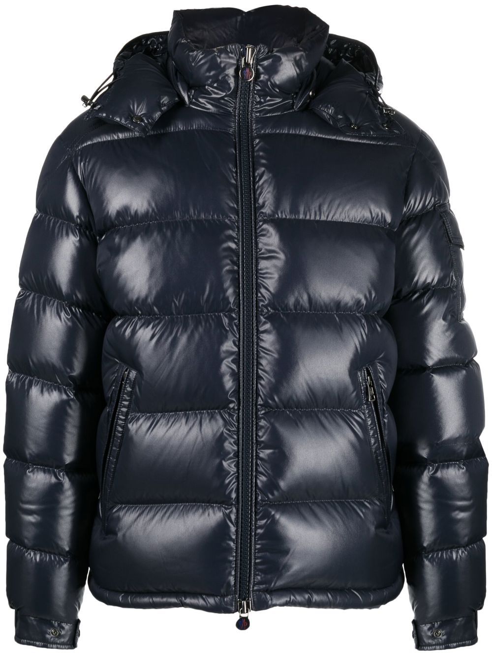 Moncler Maya Padded Jacket Luxury Winter Down Coat, Navy Blue Quilted Design, Premium Insulated Outerwear Size XXL