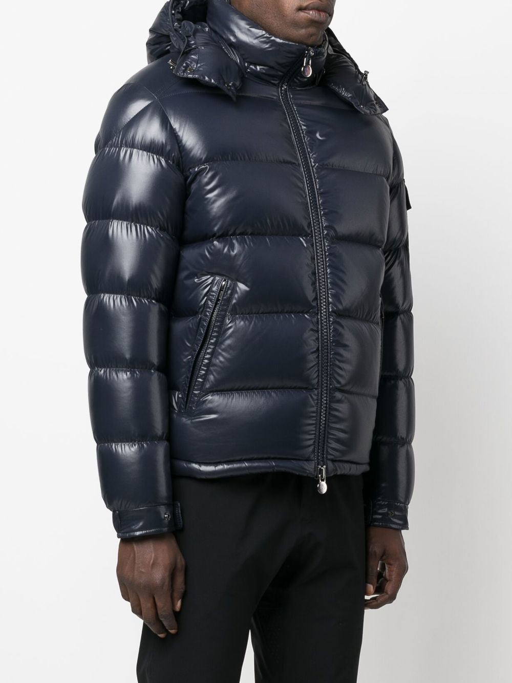 Moncler Maya Padded Jacket Luxury Winter Down Coat, Navy Blue Quilted Design, Premium Insulated Outerwear Size XXL