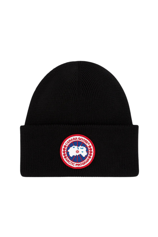 CANADA GOOSE Disc Toque Arctic Beanie Black 100% Wool Hat