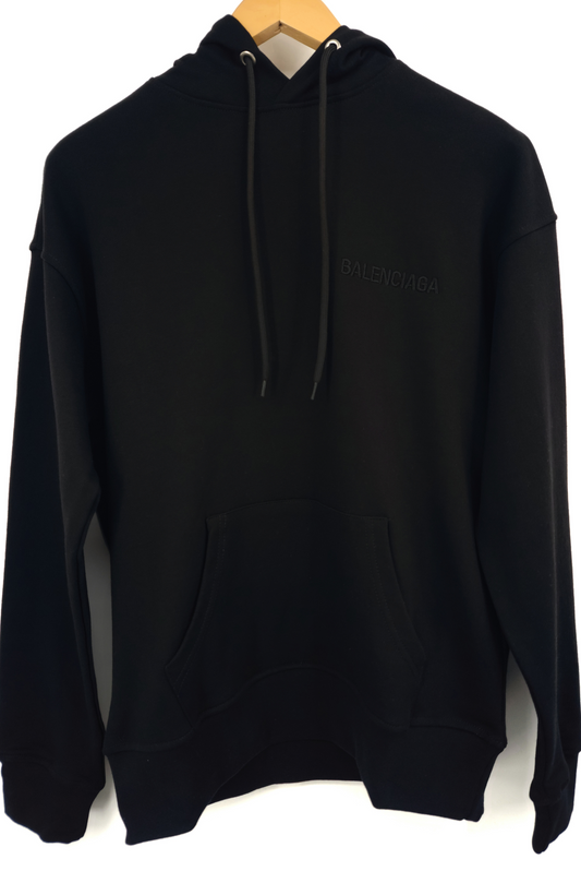 Balenciaga Oversized Black Cotton Long Sleeve Pullover Hoodie Unisex - Size S- XXL