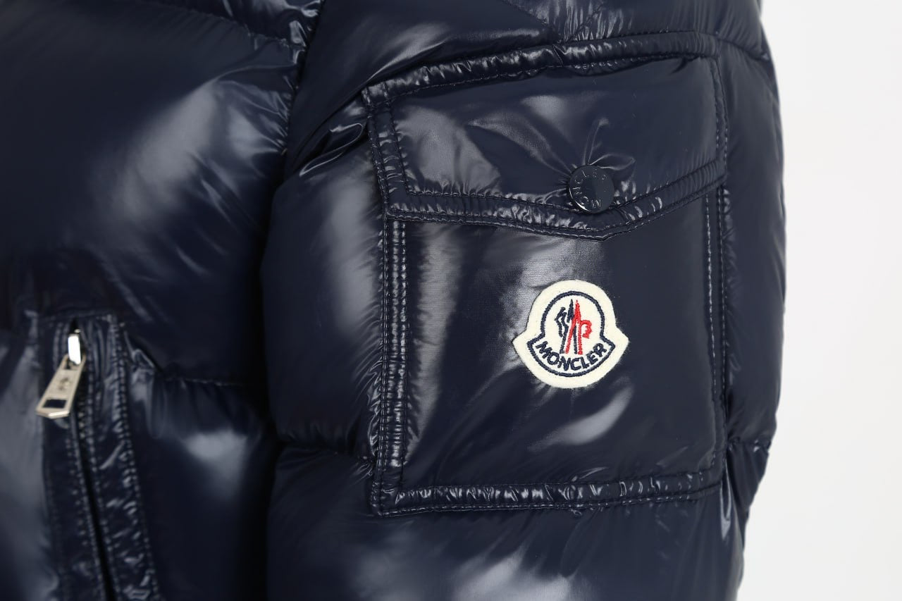 Moncler Maya Padded Jacket Luxury Winter Down Coat, Navy Blue Quilted Design, Premium Insulated Outerwear Size XXL