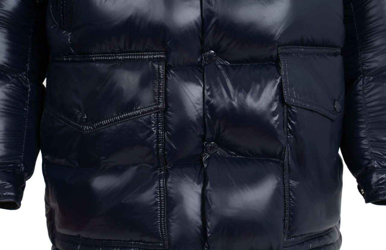 Moncler Maya Padded Jacket Luxury Winter Down Coat, Navy Blue Quilted Design, Premium Insulated Outerwear Size XXL