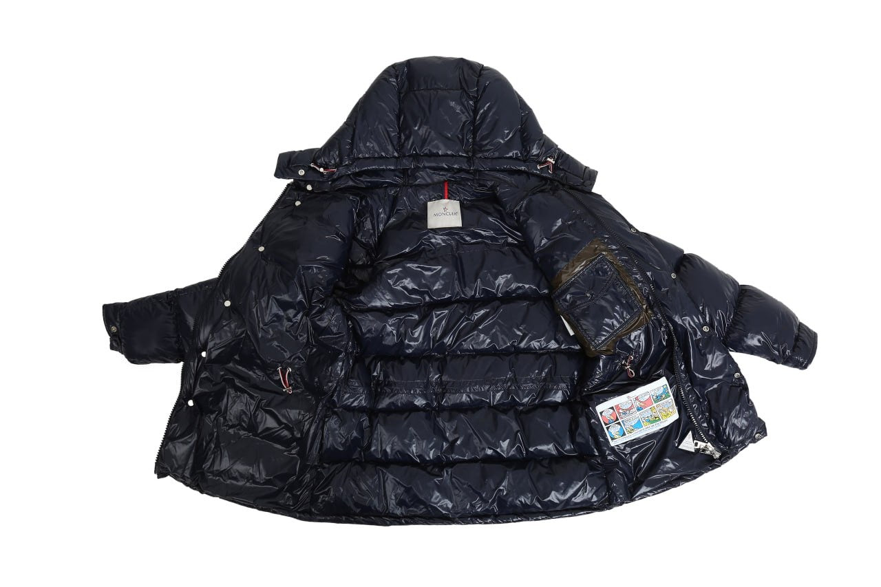 Moncler Maya Padded Jacket Luxury Winter Down Coat, Navy Blue Quilted Design, Premium Insulated Outerwear Size XXL