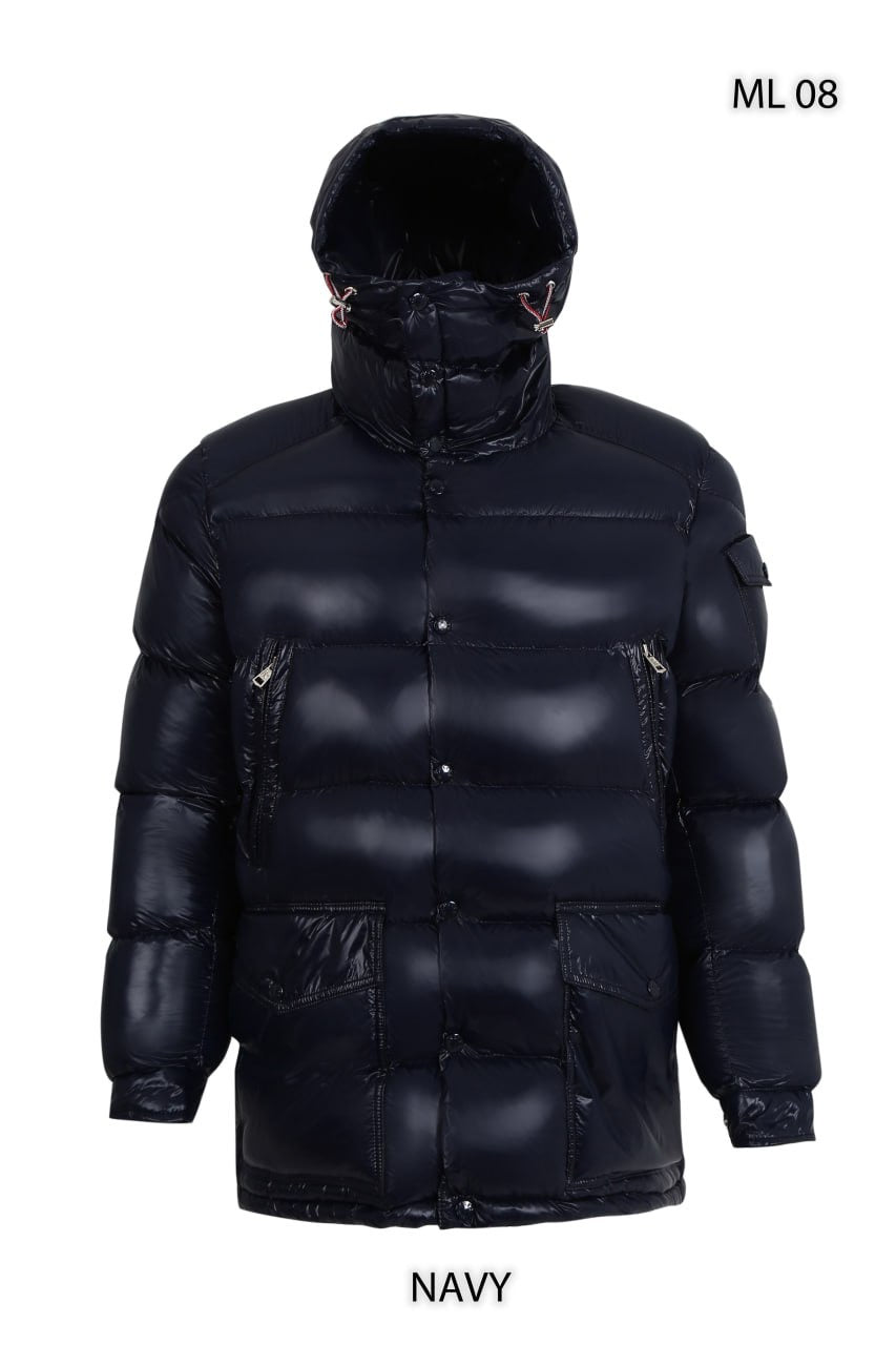 Moncler Maya Padded Jacket Luxury Winter Down Coat, Navy Blue Quilted Design, Premium Insulated Outerwear Size XXL