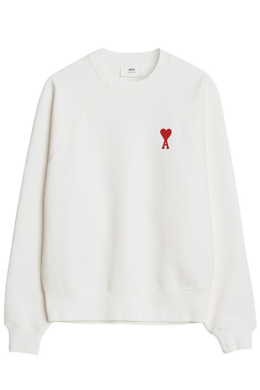 AMI Paris Unisex White Full Sleeves Cotton SweatShirt/Jumper/Sweater Size S - XXL