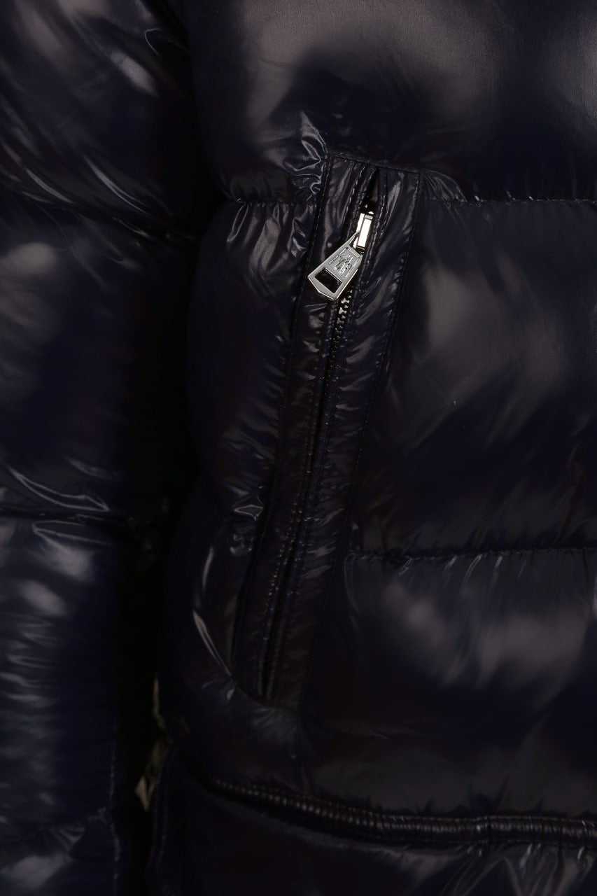 Moncler Maya Padded Jacket Luxury Winter Down Coat, Navy Blue Quilted Design, Premium Insulated Outerwear Size XXL