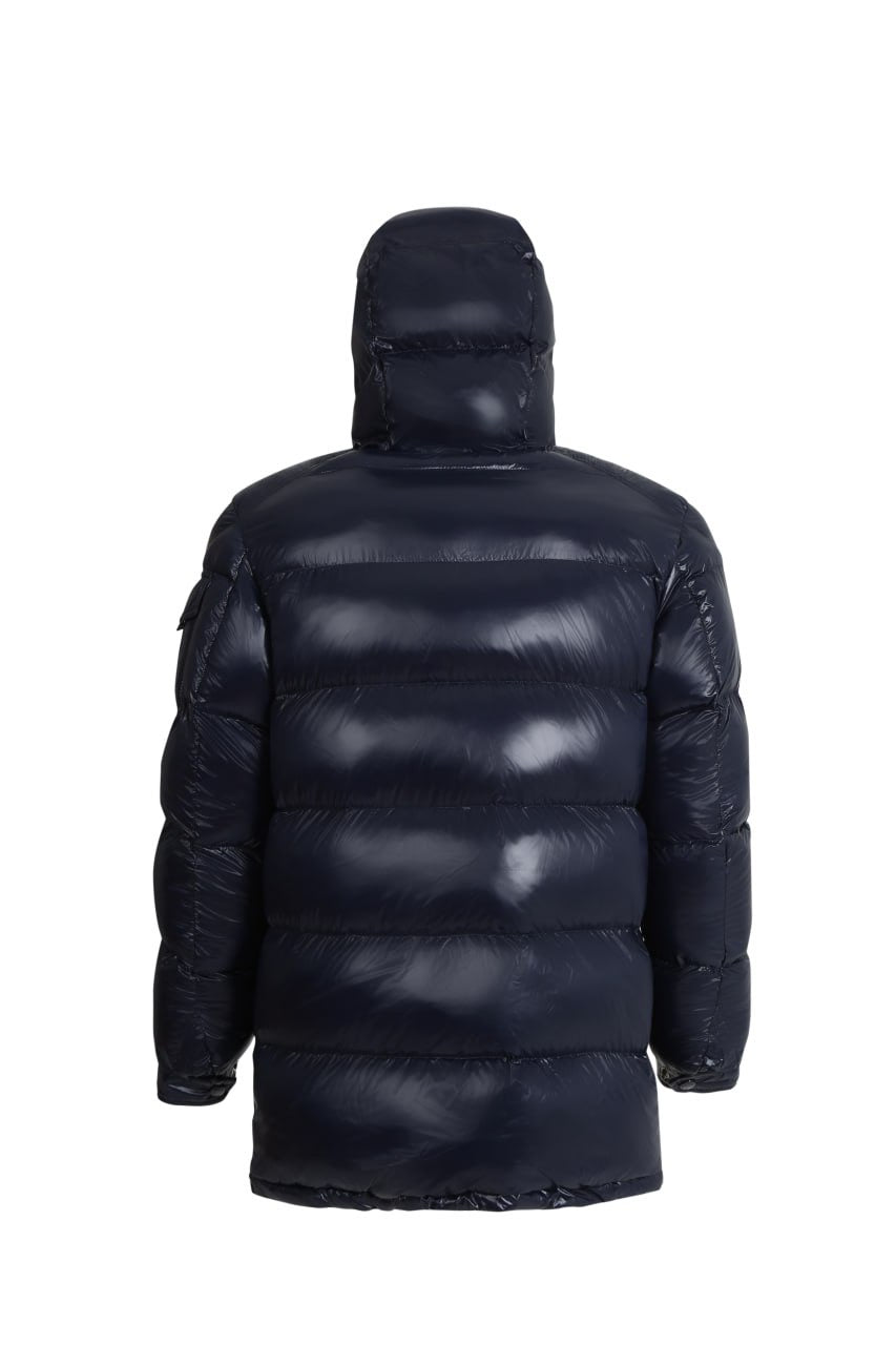 Moncler Maya Padded Jacket Luxury Winter Down Coat, Navy Blue Quilted Design, Premium Insulated Outerwear Size XXL